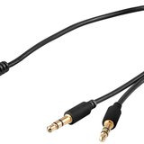 Cablu audio jack stereo 3.5mm  4 contacte mama -  2xjack stereo 3.5mm tata Goobay